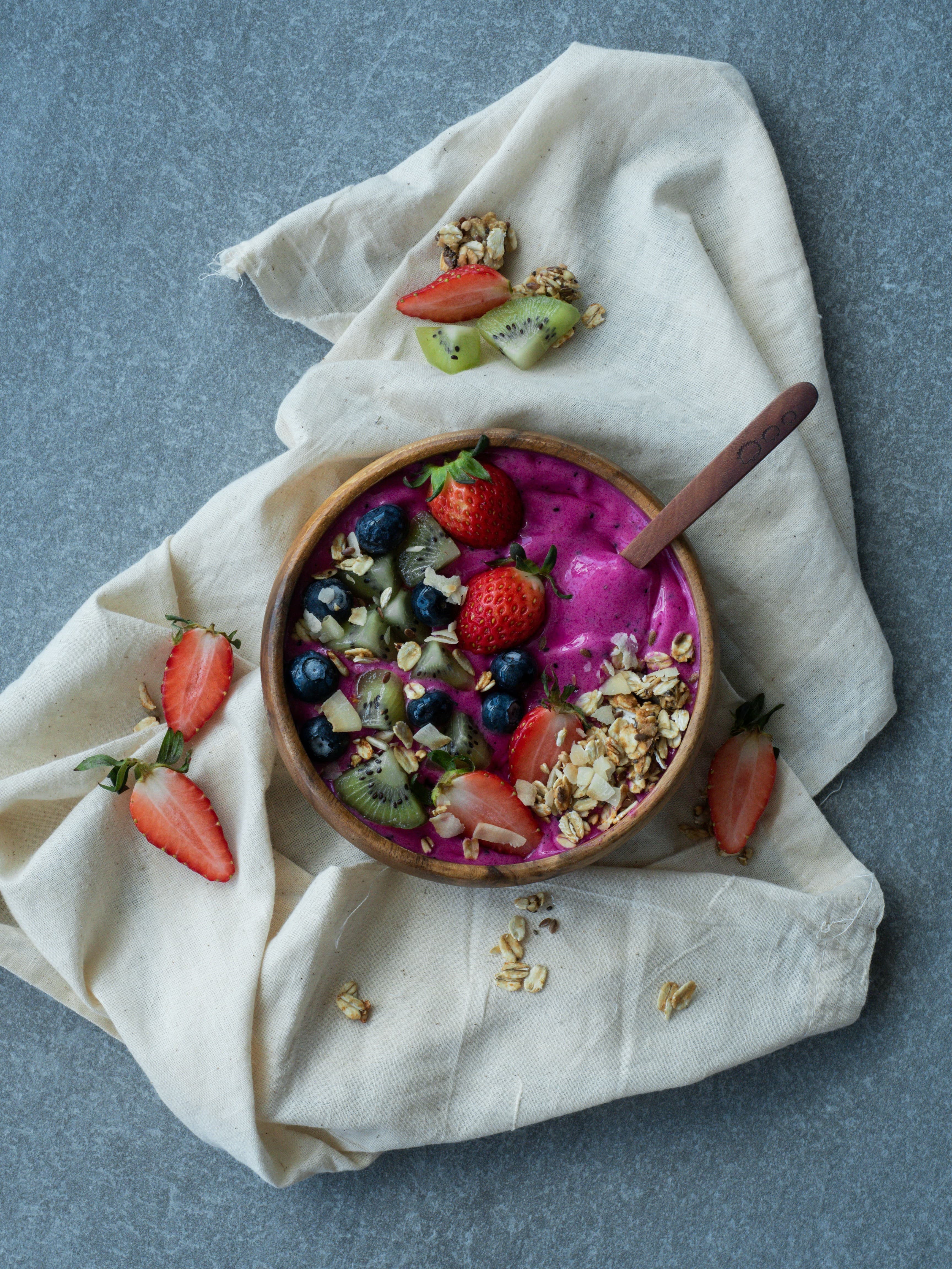 Acai bowl topped with berries
